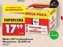 Biedronka Mleko truskawkowe Mlekovita Wypasione oferta