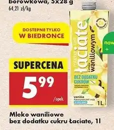 Biedronka Mleko waniliowe bez cukru Łaciate oferta