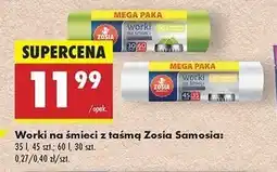 Biedronka Worki na śmieci 60 l z taśmą ściągającą Zosia Samosia oferta