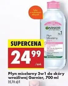 Biedronka Płyn micelarny 3 w 1 do skóry wrażliwej Garnier Skin Naturals oferta