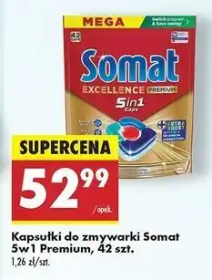 Biedronka Kapsułki do zmywarki Somat Excellence Premium 5In1 oferta