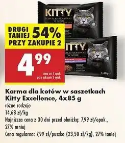 Biedronka Karma dla kota 2x jagnięcina w sosie wołowina Kitty Excellence oferta