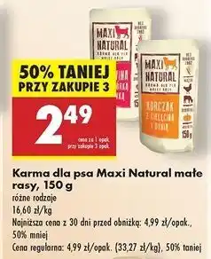 Biedronka Karma dla psa małe rasy wołowina z przepiórką i borówką Maxi Natural oferta