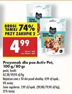 Biedronka Paski mięsne z kurczakiem Activ Pet oferta