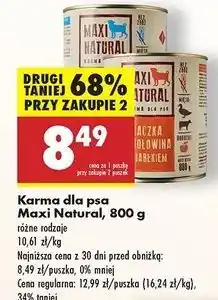 Biedronka Karma dla psa jagnięcina wołowiną i burak Maxi Natural oferta