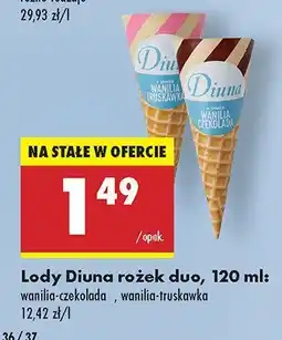 Biedronka Lody rożek duo Diuna wanilia-czekolada oferta