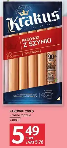 Selgros Parówki z szynki Krakus oferta
