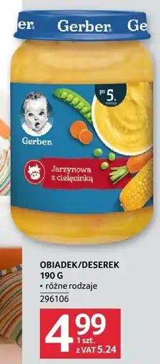 Selgros Obiadek/deserek 190g Gerber oferta