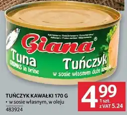 Selgros Tuńczyk kawałki 170g Giana oferta