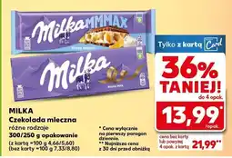 Kaufland Czekolada mleczna Milka różne rodzaje oferta