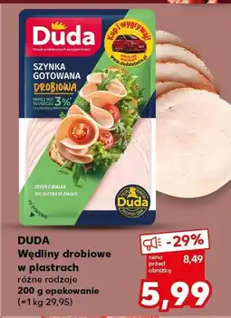 Kaufland Wędliny drobiowe w plastrach różne rodzaje DUDA oferta