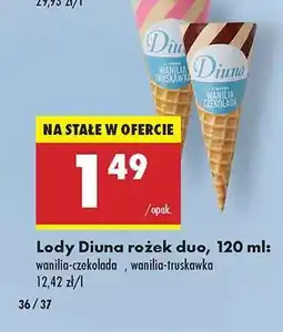 Biedronka Lody Diuna rożek duo, 120 ml oferta