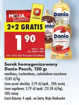Biedronka Serek homogenizowany Danio Pouch, 120 g oferta