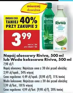 Biedronka Napój aloesowy Riviva, 500 ml lub Woda kokosowa Riviva, 500 ml oferta