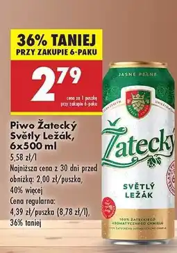 Biedronka Piwo Žatecký Světlý Ležák 6x500 ml oferta