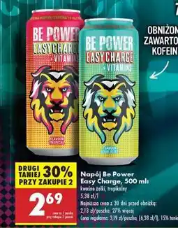 Biedronka Napój Be Power Easy Charge, 500 ml oferta