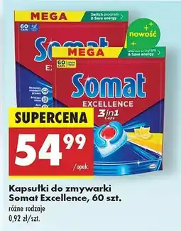 Biedronka Kapsułki do zmywarki Somat Excellence, 60 szt oferta
