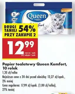 Biedronka Papier toaletowy Queen Komfort 10 rolek oferta