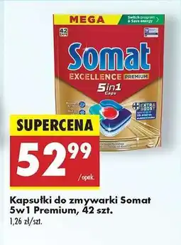 Biedronka Kapsułki do zmywarki Somat 5w1 Premium, 42 szt oferta