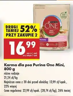 Biedronka Karma dla psa Purina One Mini 800 g oferta