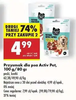 Biedronka Przysmak dla psa Activ Pet, 100 g/80 g oferta