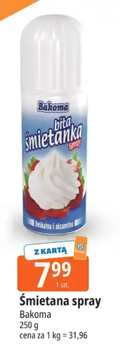 E.Leclerc Śmietana spray Bakoma oferta