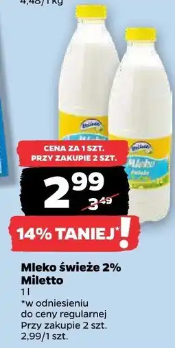 Netto Mleko świeże 2% Miletto oferta