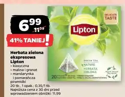 Netto Herbata zielona ekspresowa Lipton różne rodzaje oferta