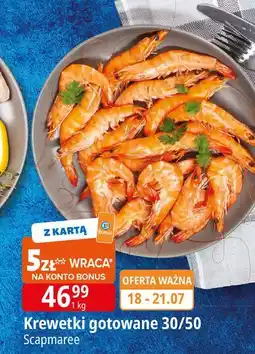 E.Leclerc Krewetki całe gotowane 30/50 Scapmaree oferta
