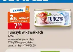 E.Leclerc Tuńczyk kawałki w oleju roślinnym Graal oferta
