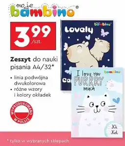 Biedronka Zeszyt do nauki pisania a4/32k. Moje Bambino oferta