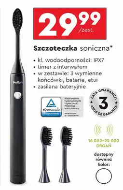 Biedronka Szczoteczka soniczna + 2 końcówki Hoffen oferta