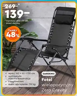 Biedronka Fotel zero gravity Gardenic oferta