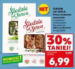 Kaufland Filety śledziowe Śledzie od Serca norweskie z czosnkiem niedźwiedzim lub pieprzem oferta