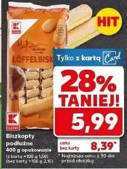 Kaufland Biszkopty podłużne K-Classic oferta