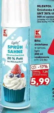 Kaufland Bita śmietana light K-Classic oferta
