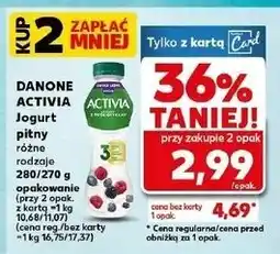 Kaufland Jogurt owoce leśne Danone Activia oferta