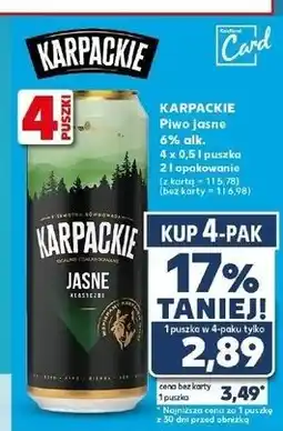 Kaufland Piwo Karpackie Jasne oferta