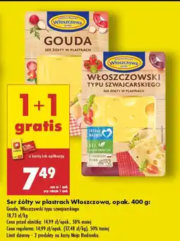 Biedronka Ser żółty w plastrach Włoszczowa Gouda oferta