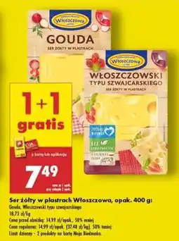Biedronka Ser żółty w plastrach Włoszczowa, opak. 400 g oferta