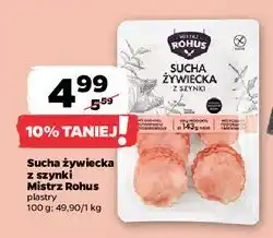 Netto Kiełbasa żywiecka sucha z szynki Mistrz Rohus oferta