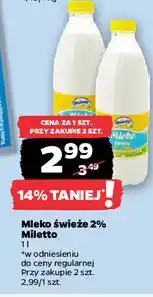Netto Mleko 2 % Miletto oferta