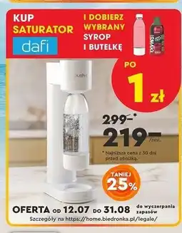 Biedronka Saturator pushair biały Dafi oferta