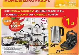 Biedronka Komplet garnków black Mg Home oferta