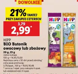Lidl Batonik HiPP Bio owocowy lub zbożowy oferta