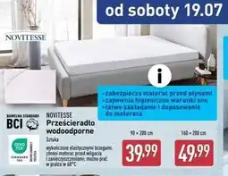 ALDI Prześcieradło wodoodporne z gumką 160 x 200 cm Novitesse oferta