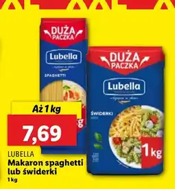 Lidl Makaron spaghetti lub świderki LUBELLA oferta