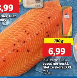 Lidl Ryba łosoś norweski filet ze skórą XXL Targ Rybny Lidla oferta