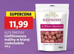 Lidl Maliny liofilizowane Elite Prestige w białej czekoladzie oferta