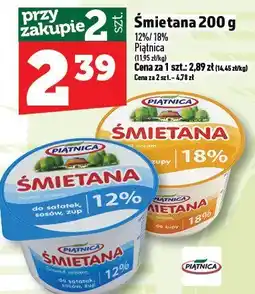 Topaz Śmietana 18% 200 g Piątnica oferta